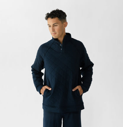 Cozy Earth Brushed Bamboo Quilted Snap Pullover