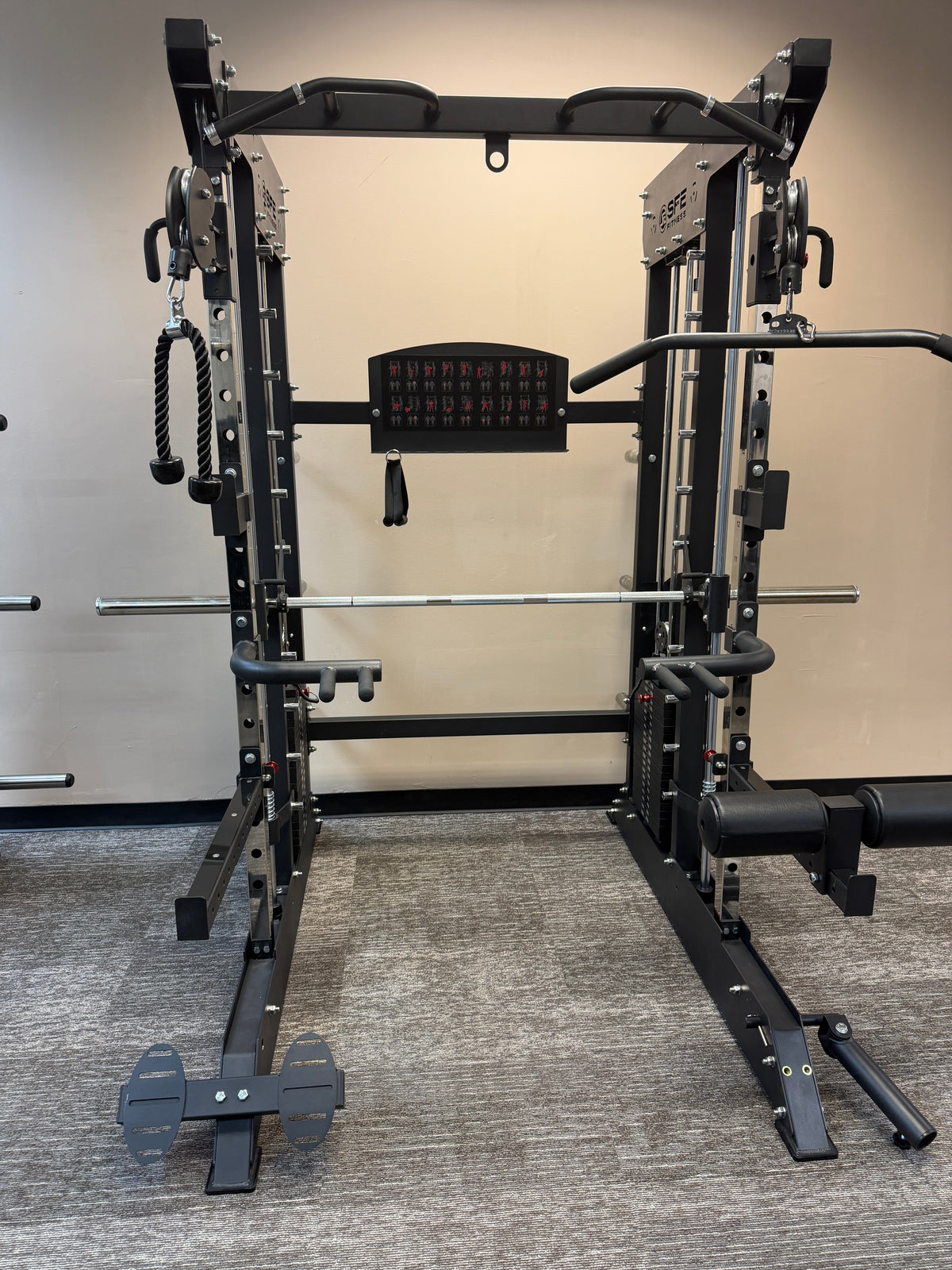 SFE All-in-One Home Gym, Power Rack w/ Smith Machine & Functional Trainer w/ 2x - 220lb Weight Stacks