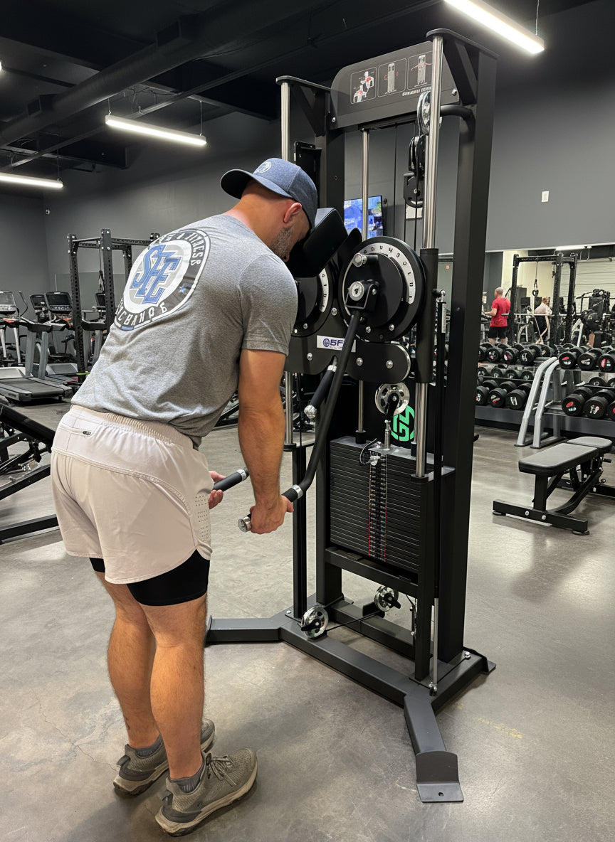SFE Selectorized Standing Multi-Flight Shoulder Raise w/ 250lb Weight Stack