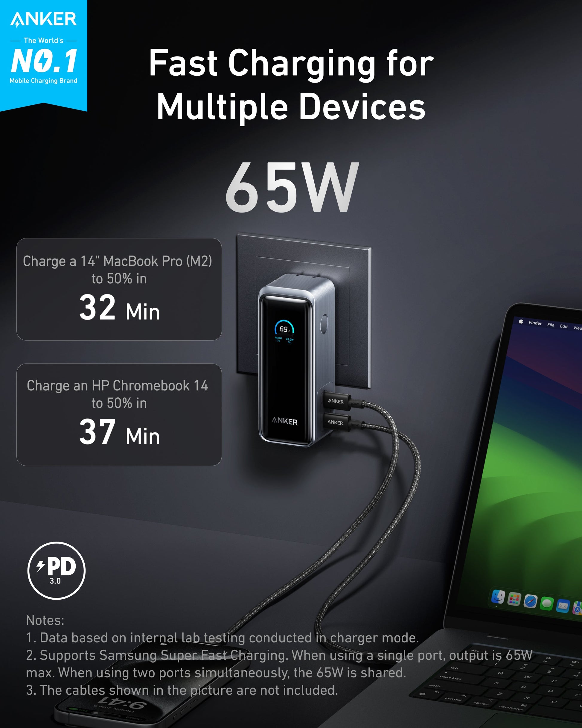 Anker Prime Power Bank (9.6K, 65W, Fusion) - Mann
