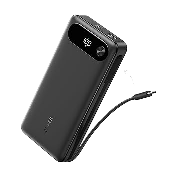 Anker Power Bank (20K, 87W, Built-In USB-C Cable) - Mann