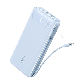 Anker Power Bank (20K, 87W, Built-In USB-C Cable) - Mann