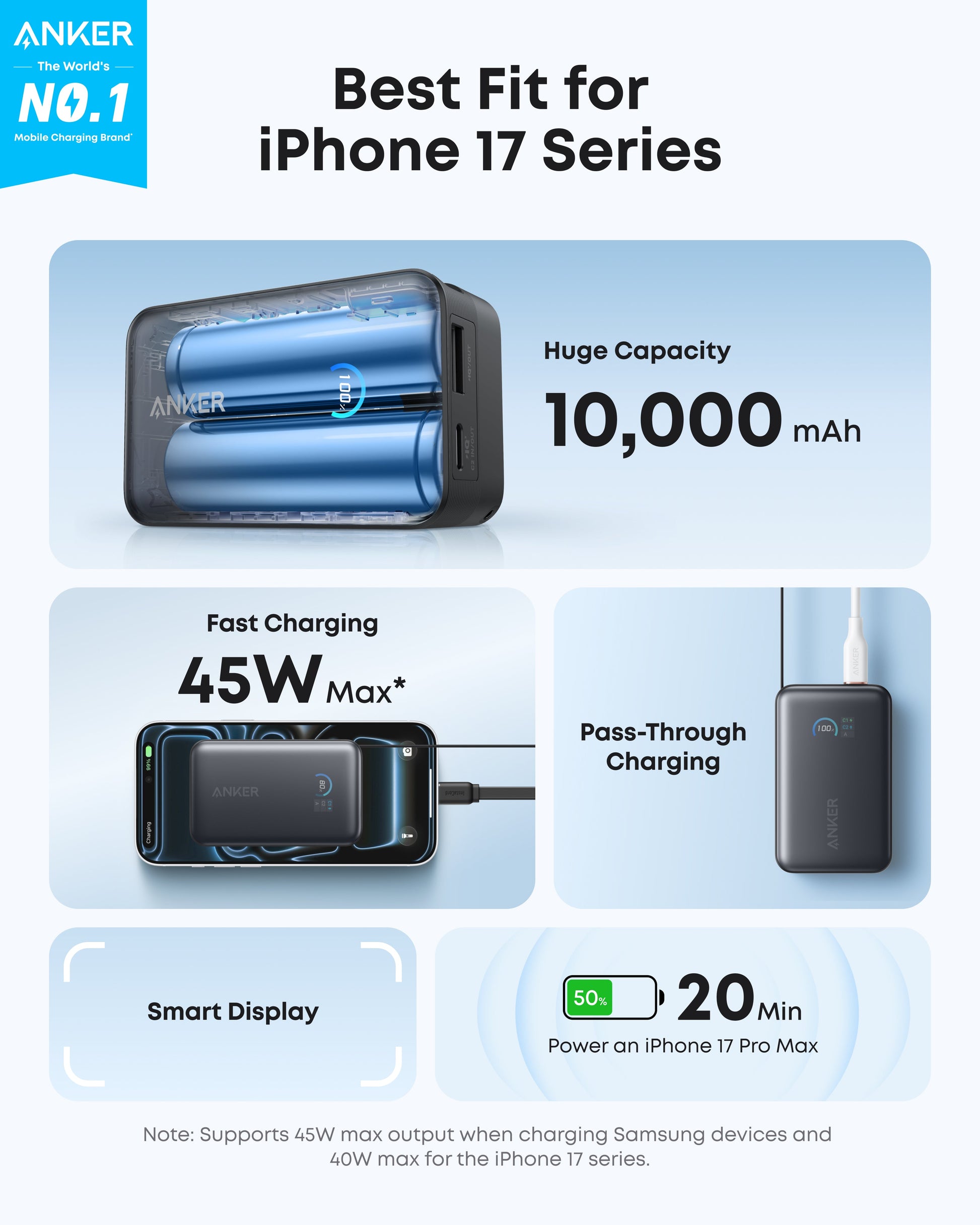 Anker Nano Power Bank (10K, 45W, Built-In Retractable USB-C Cable) - Mann