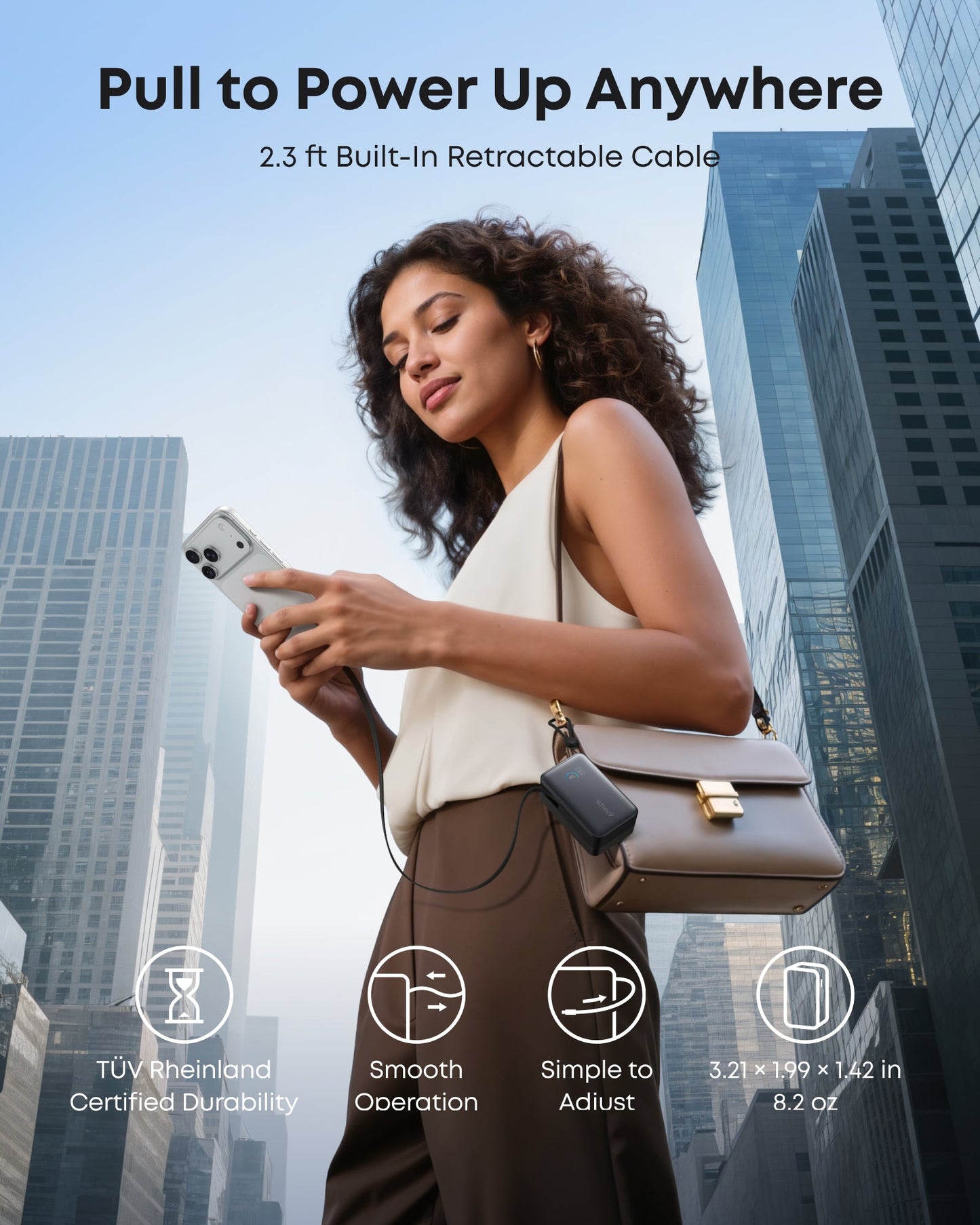 Anker Nano Power Bank (10K, 45W, Built-In Retractable USB-C Cable) - Mann