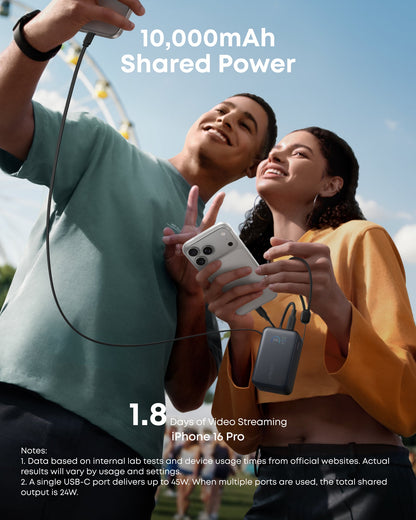 Anker Nano Power Bank (10K, 45W, Built-In Retractable USB-C Cable) - Mann