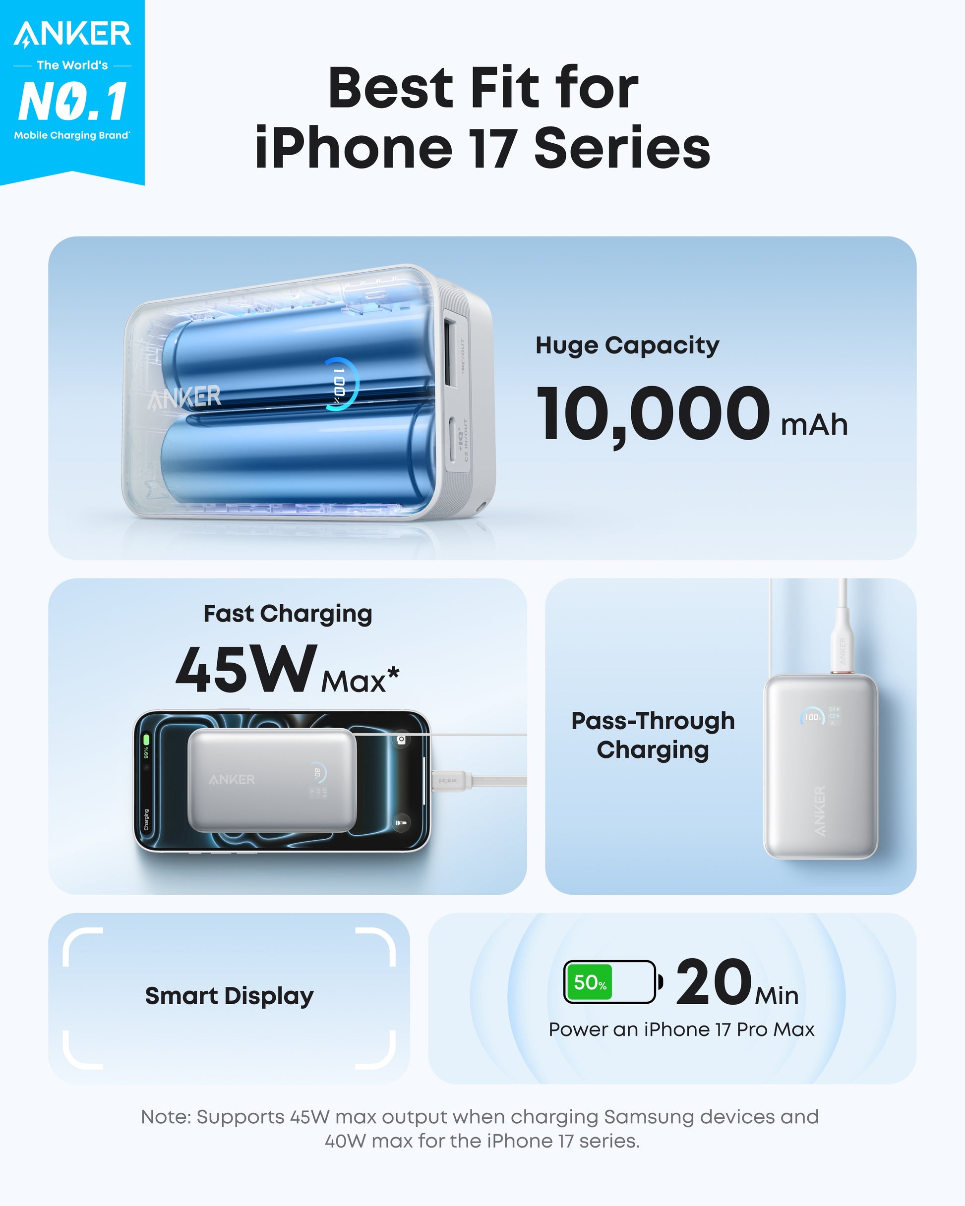 Anker Nano Power Bank (10K, 45W, Built-In Retractable USB-C Cable) - Mann