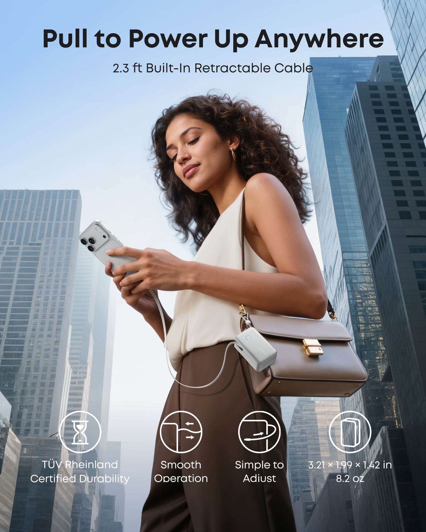 Anker Nano Power Bank (10K, 45W, Built-In Retractable USB-C Cable) - Mann
