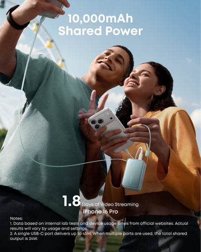 Anker Nano Power Bank (10K, 45W, Built-In Retractable USB-C Cable) - Mann