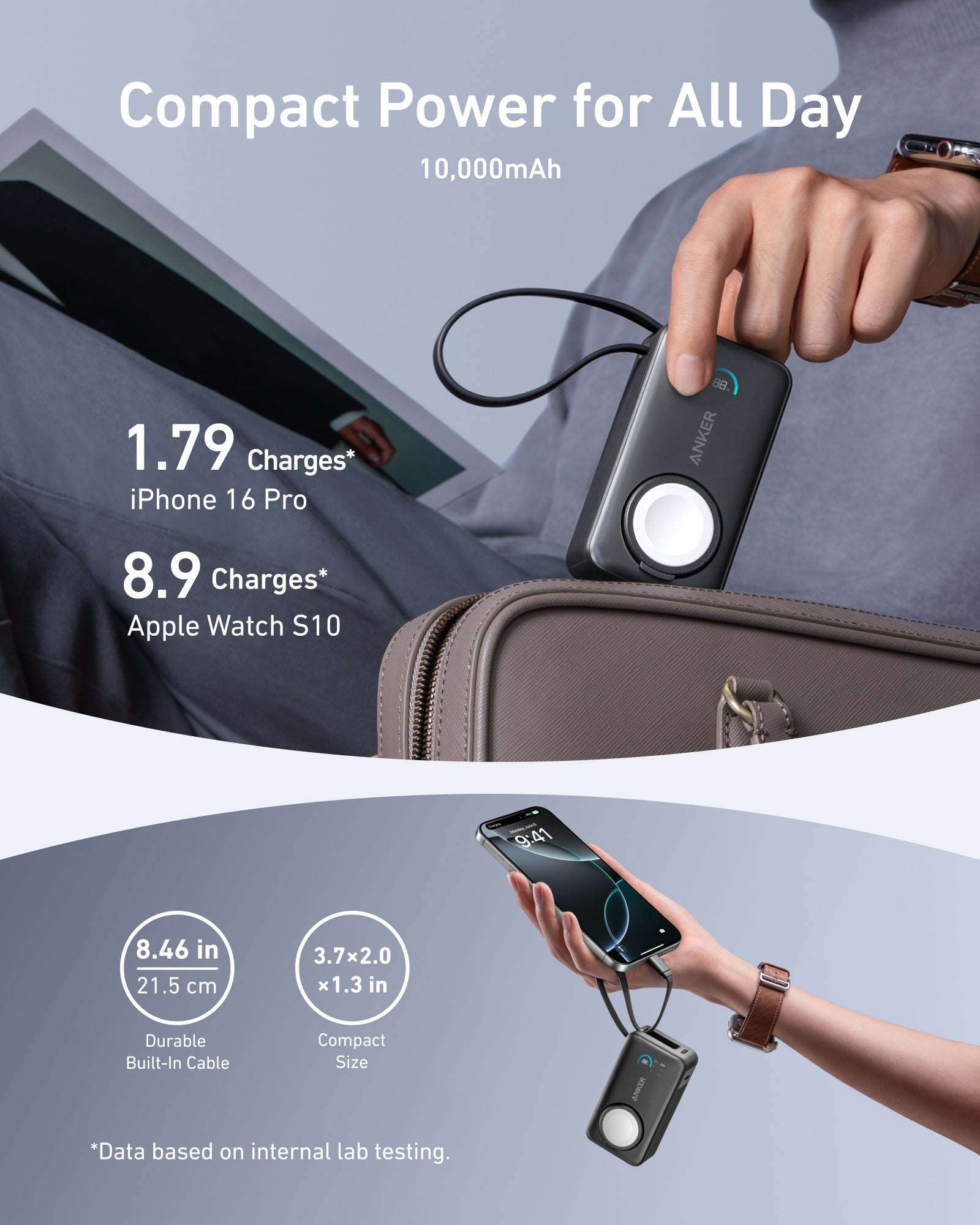 Anker MagGo Power Bank (10K, 35W, For Apple Watch) - Mann