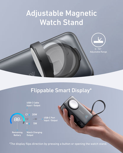 Anker MagGo Power Bank (10K, 35W, For Apple Watch) - Mann