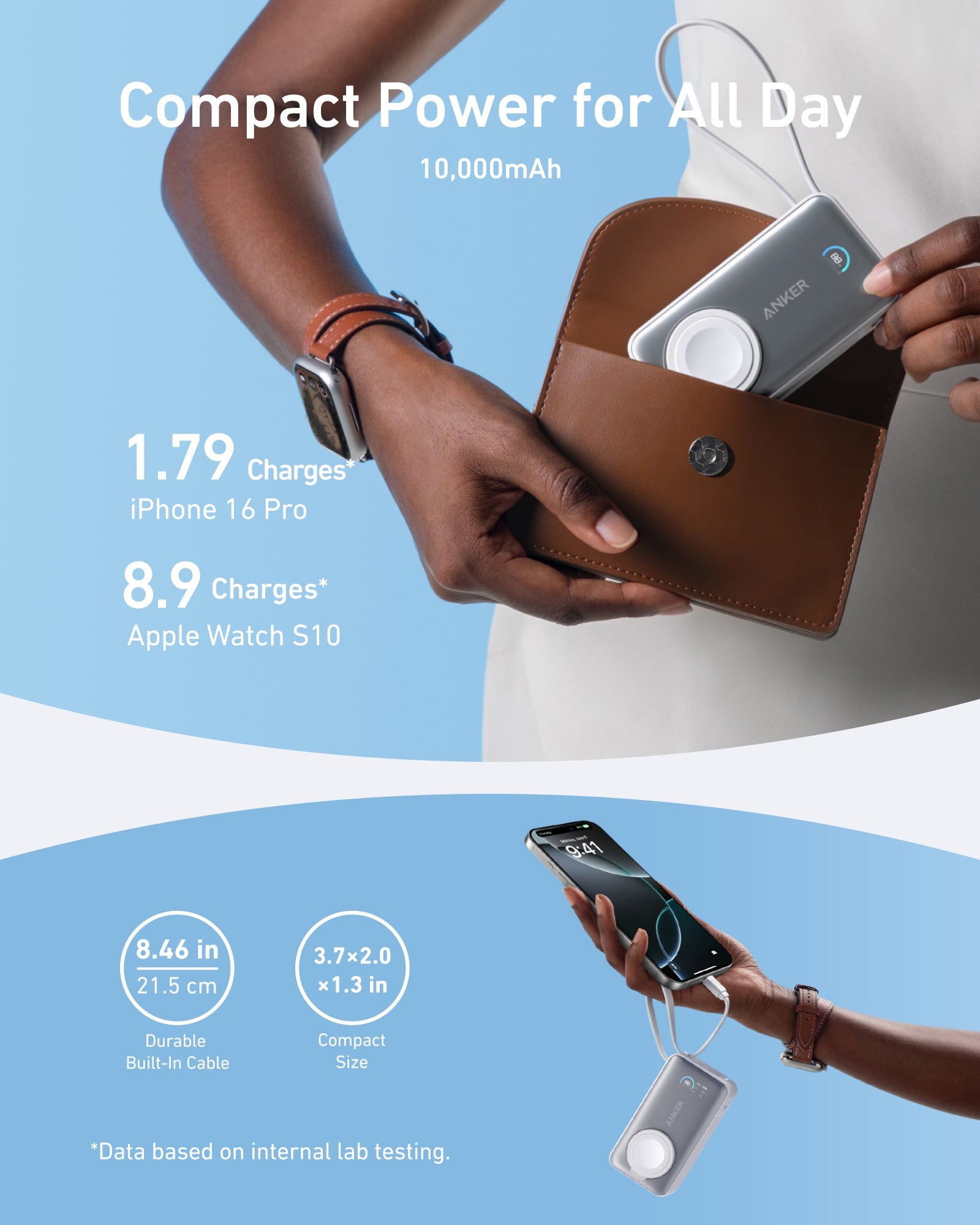 Anker MagGo Power Bank (10K, 35W, For Apple Watch) - Mann
