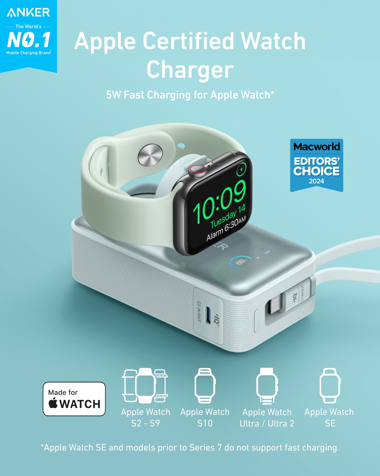 Anker MagGo Power Bank (10K, 35W, For Apple Watch) - Mann