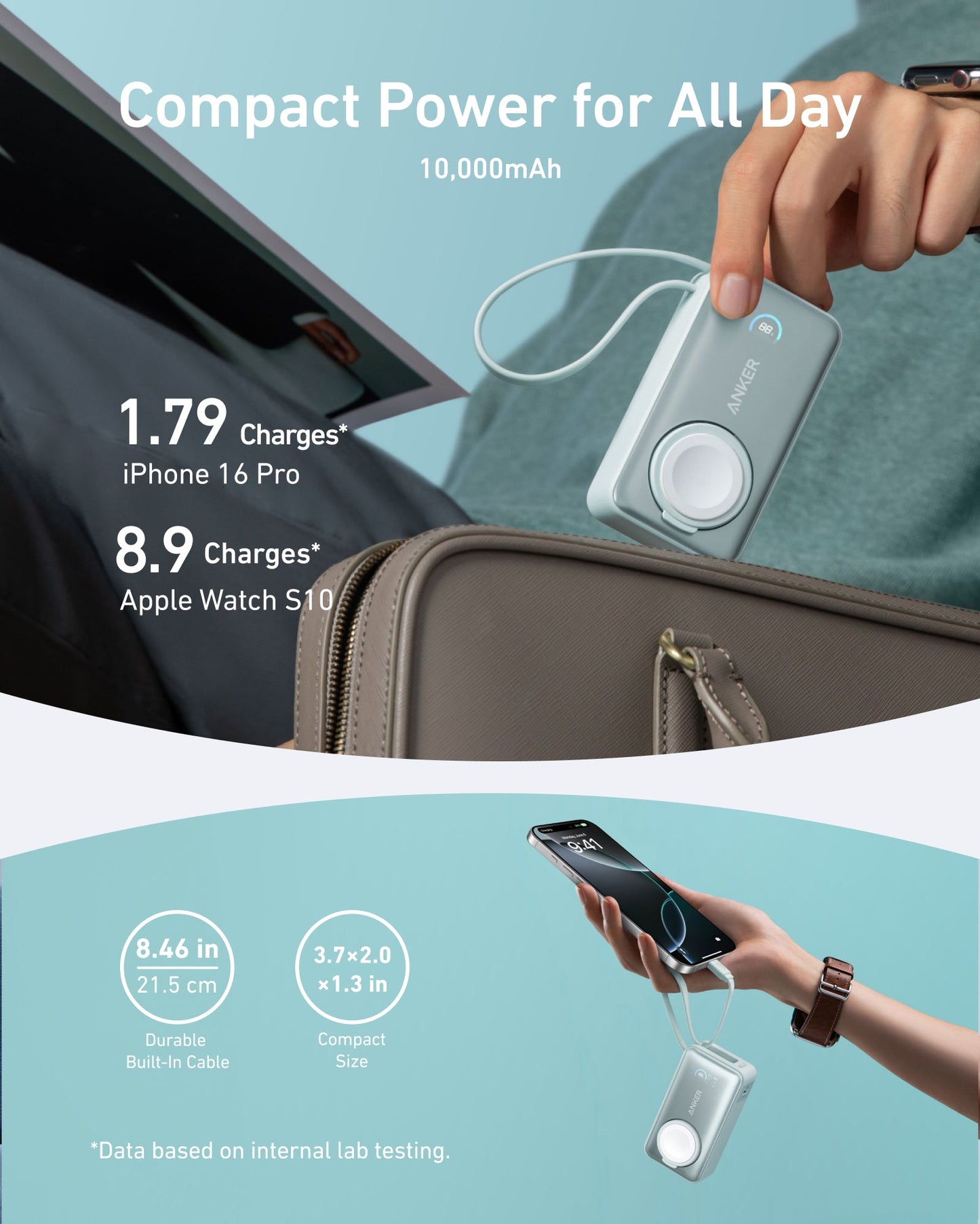 Anker MagGo Power Bank (10K, 35W, For Apple Watch) - Mann