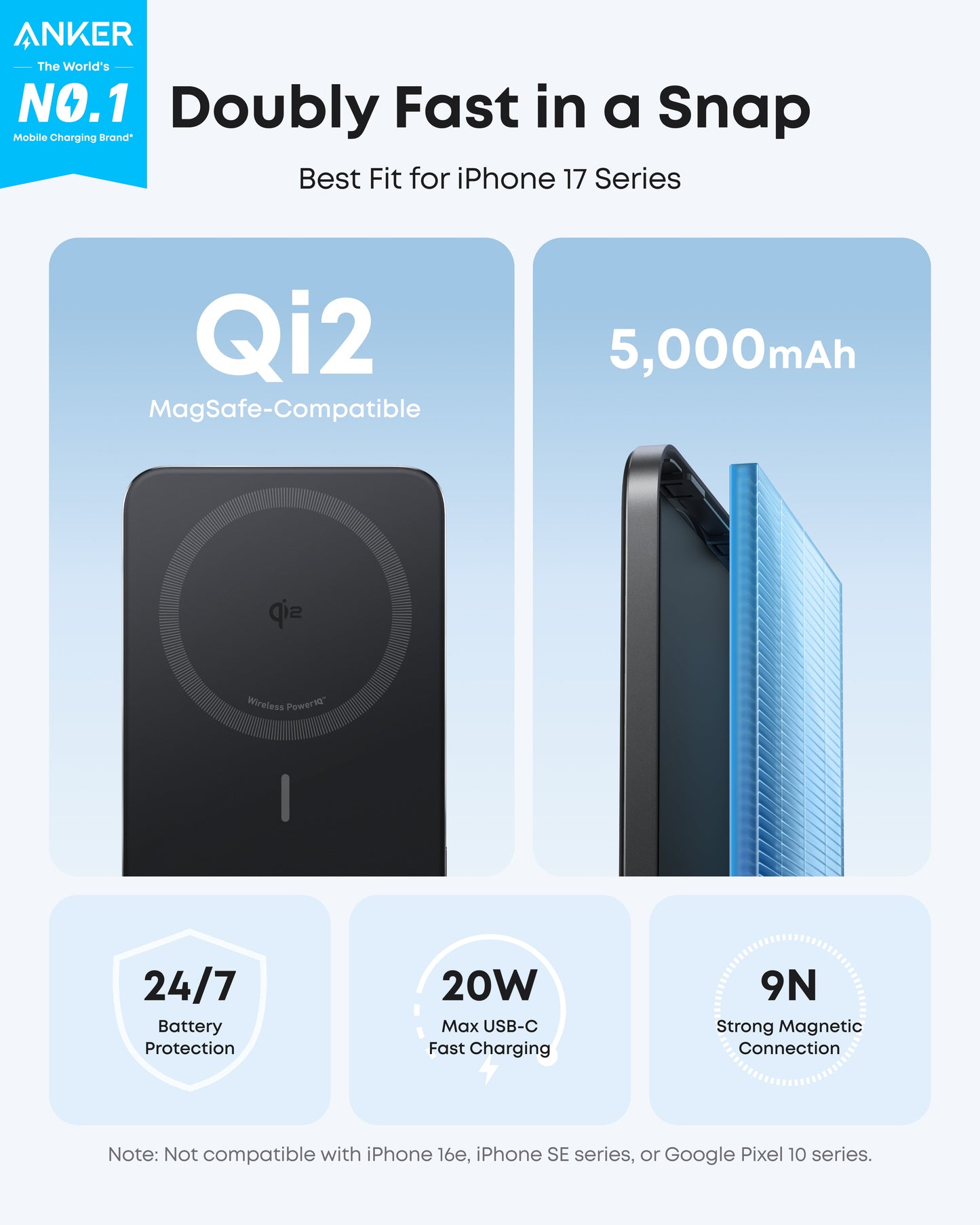Anker Nano Power Bank (5K, MagGo, Slim) - Mann
