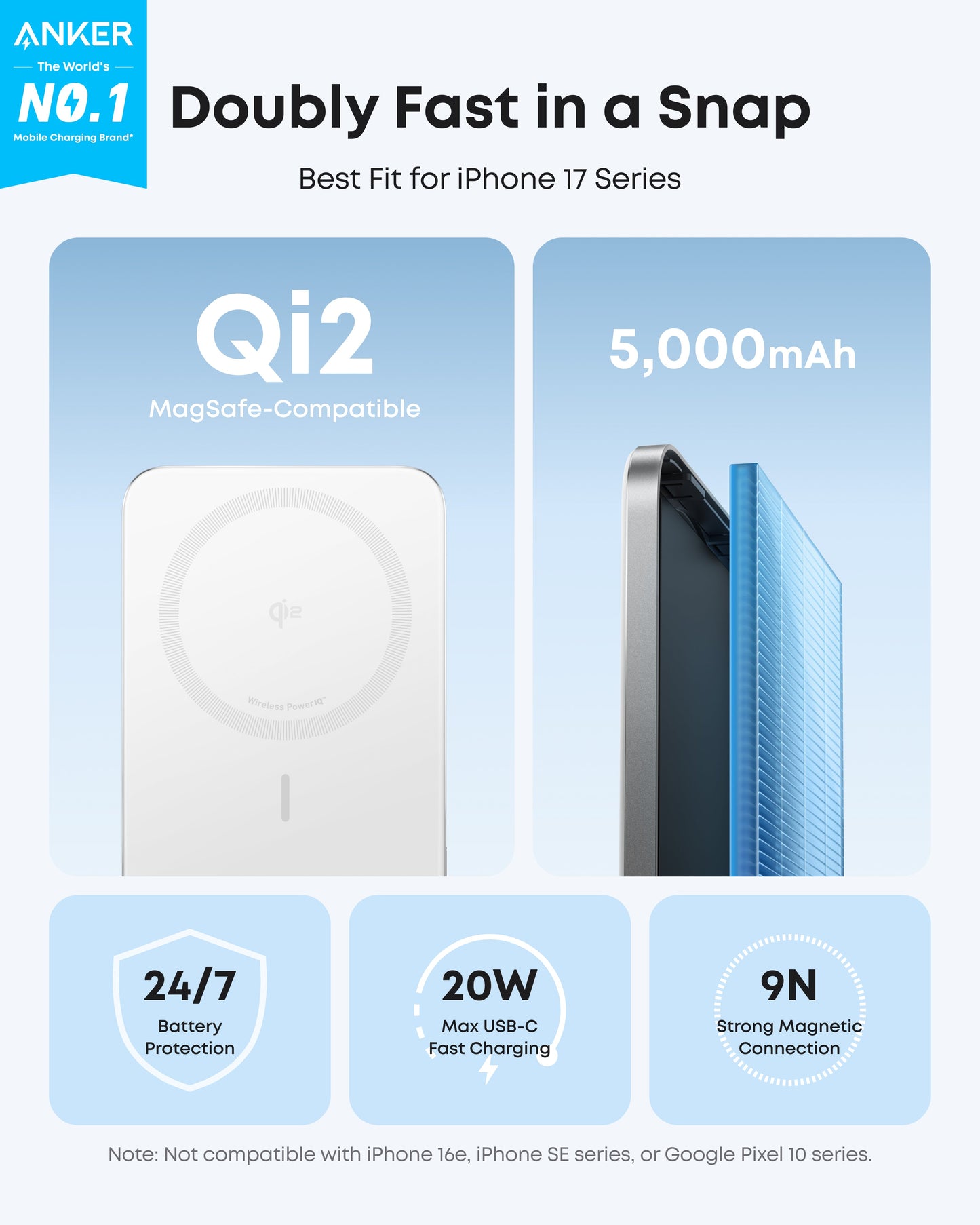 Anker Nano Power Bank (5K, MagGo, Slim) - Mann