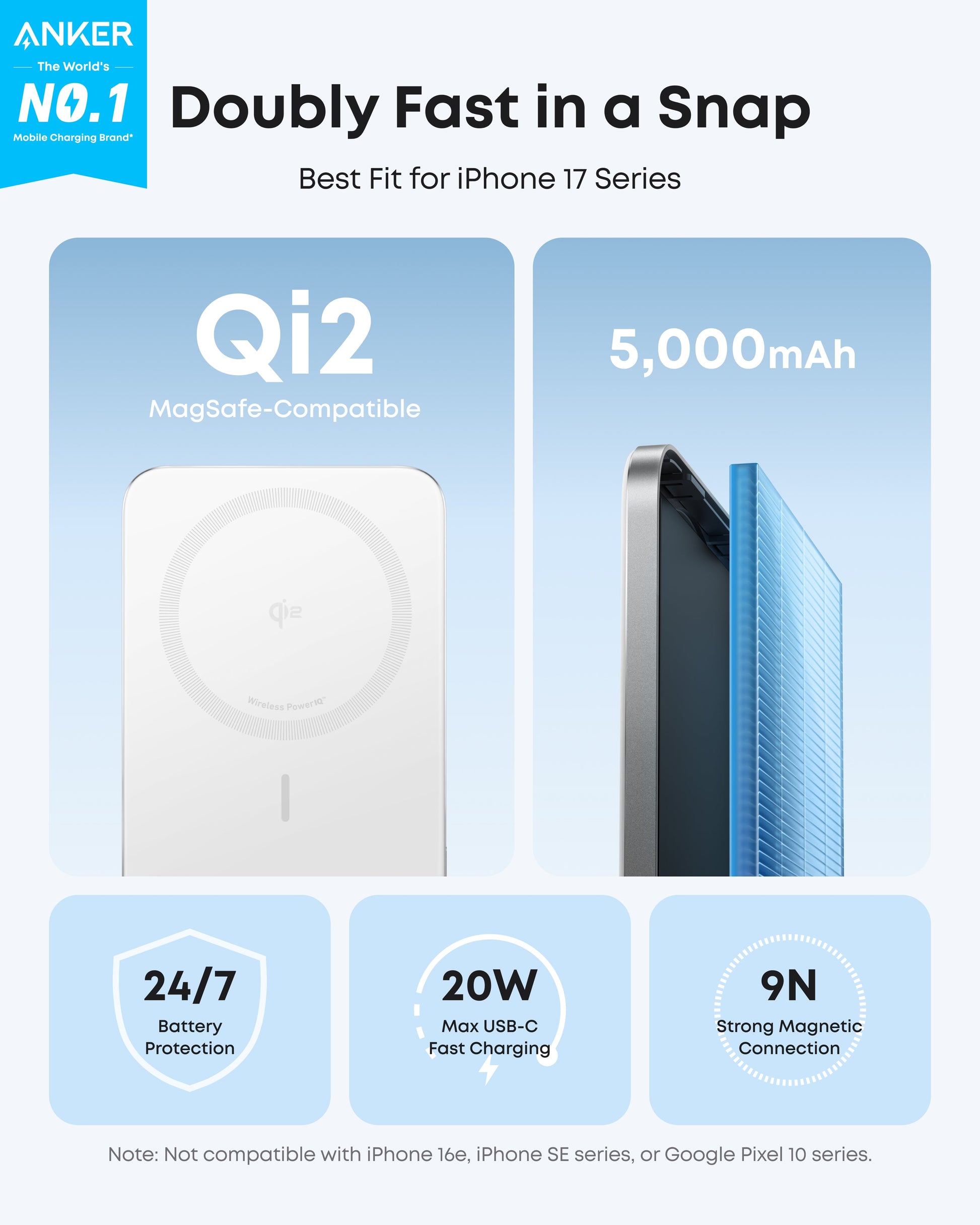 Anker Nano Power Bank (5K, MagGo, Slim) - Mann