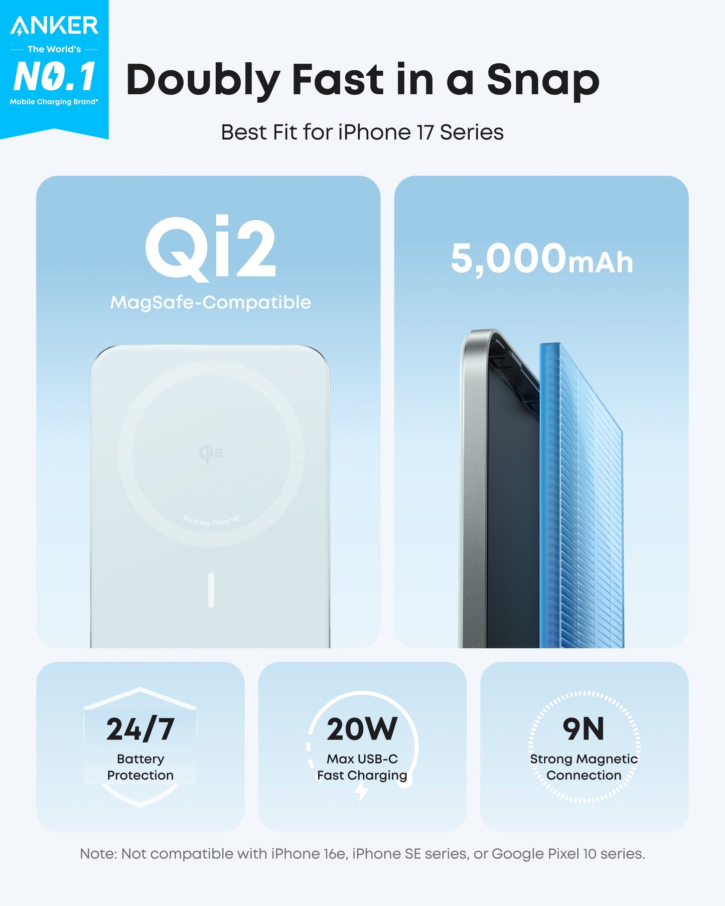 Anker Nano Power Bank (5K, MagGo, Slim) - Mann