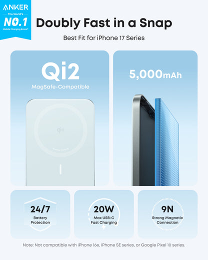 Anker Nano Power Bank (5K, MagGo, Slim) - Mann