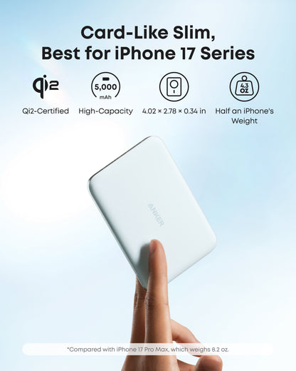 Anker Nano Power Bank (5K, MagGo, Slim) - Mann