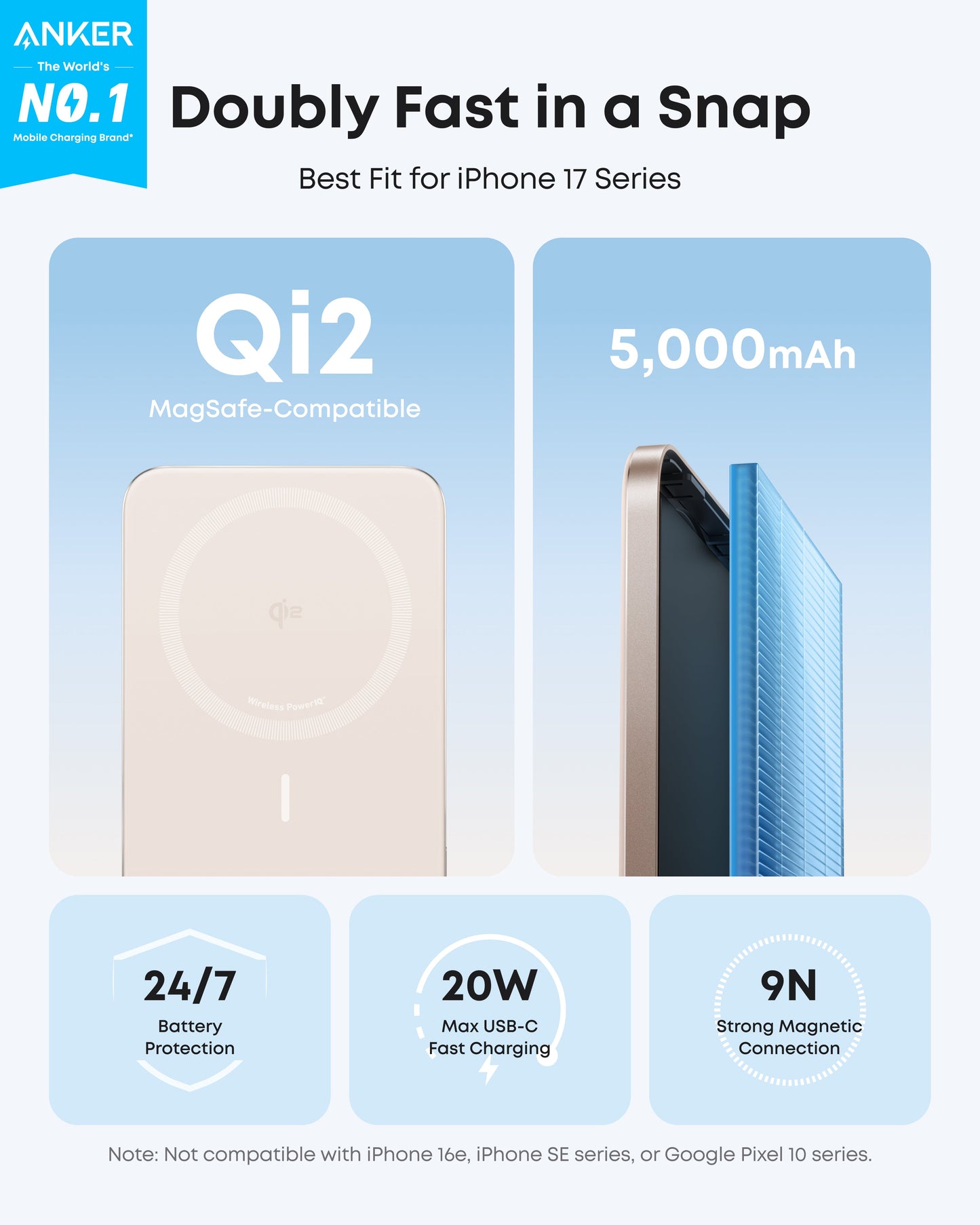 Anker Nano Power Bank (5K, MagGo, Slim) - Mann