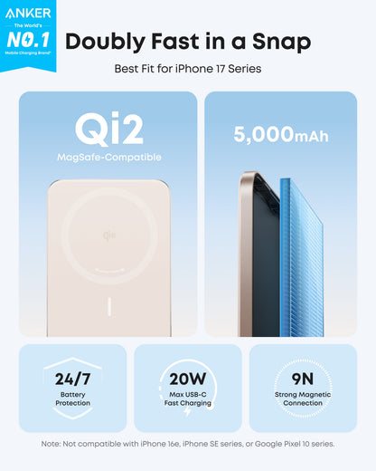 Anker Nano Power Bank (5K, MagGo, Slim) - Mann