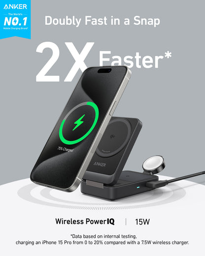 Anker MagGo Wireless Charging Station (Foldable 3-in-1) - Mann