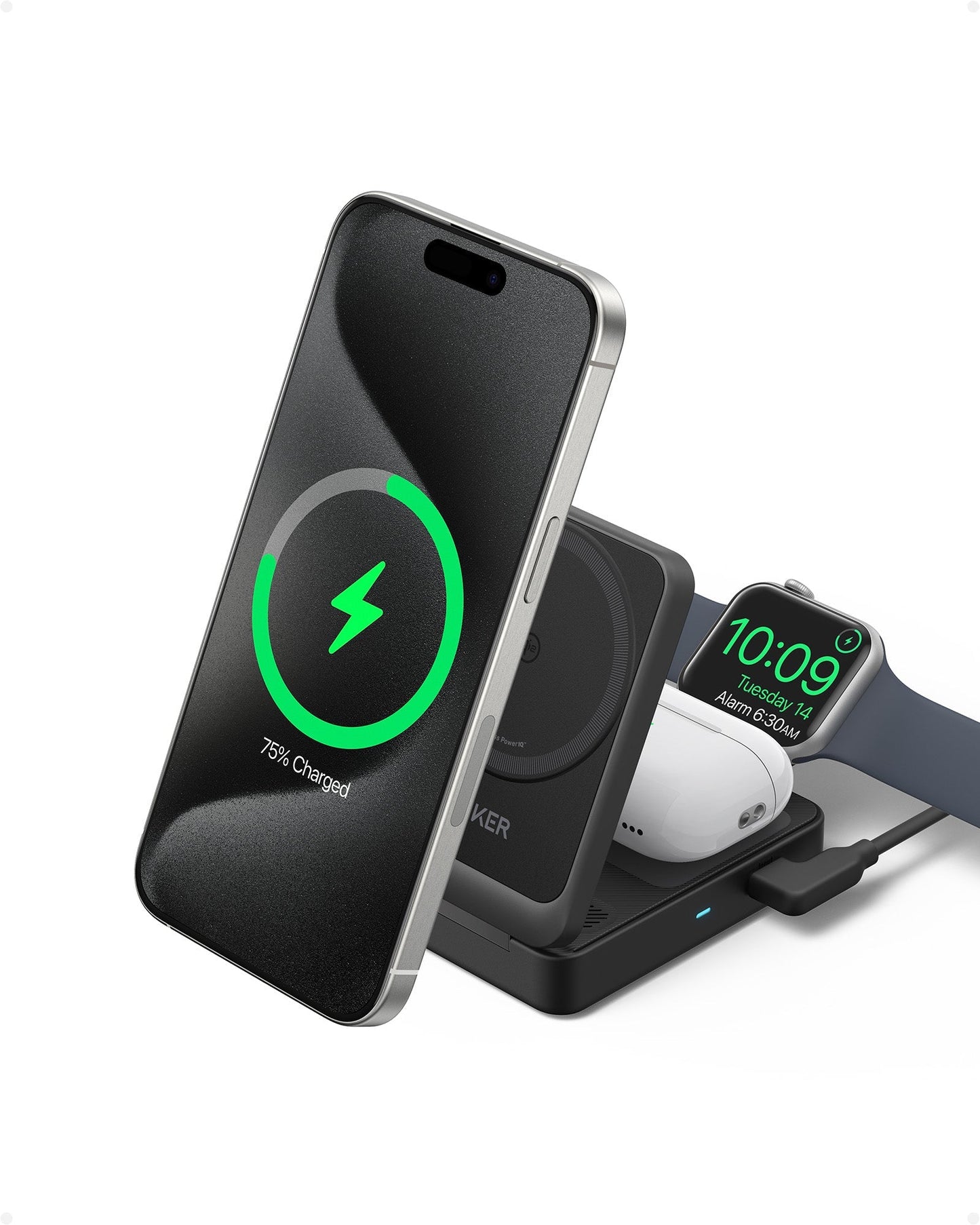 Anker MagGo Wireless Charging Station (Foldable 3-in-1) - Mann