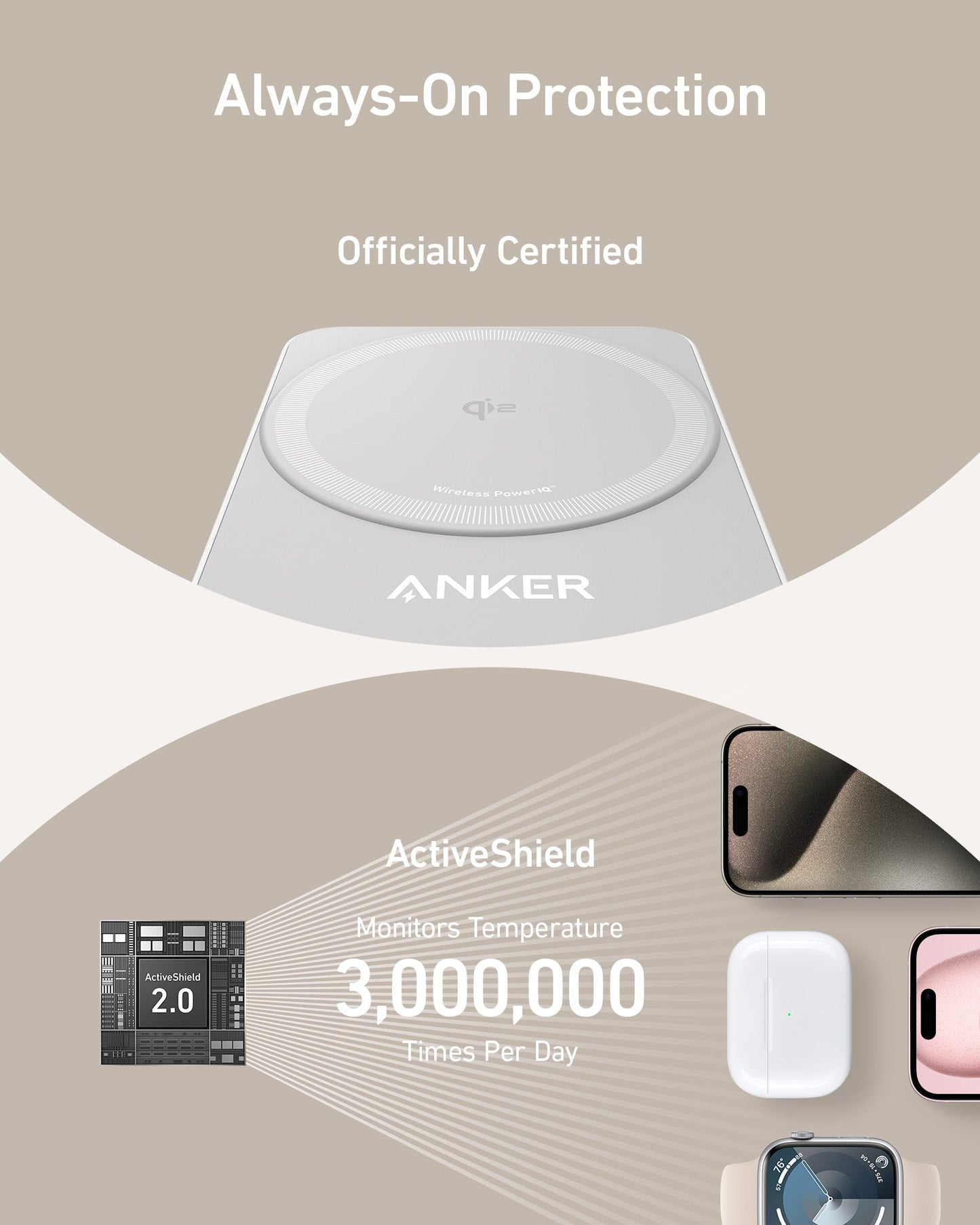 Anker MagGo Wireless Charging Station (Foldable 3-in-1) - Mann