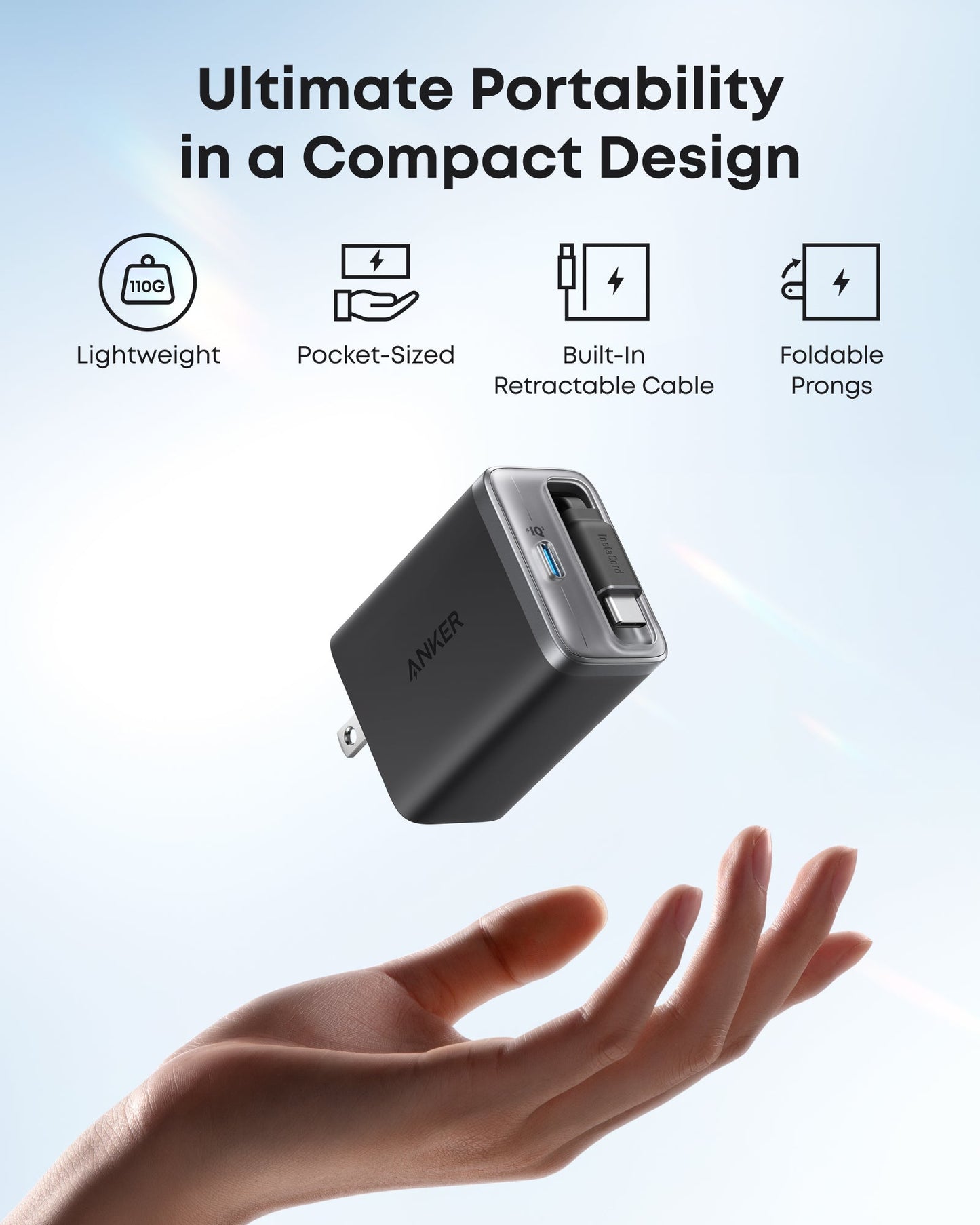 Anker Nano Charger (35W, Built-In Retractable USB-C Cable) - Mann