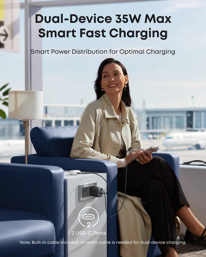 Anker Nano Charger (35W, Built-In Retractable USB-C Cable) - Mann