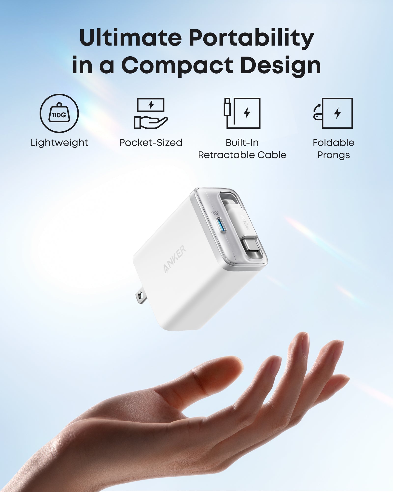Anker Nano Charger (35W, Built-In Retractable USB-C Cable) - Mann