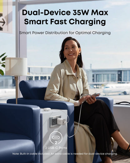 Anker Nano Charger (35W, Built-In Retractable USB-C Cable) - Mann