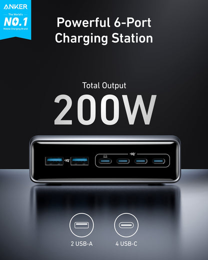 Anker Prime Charger (200W, 6 Ports, GaN) - Mann