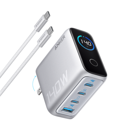 Anker Charger (140W, 4-Port, PD 3.1) with USB-C Cable - Mann