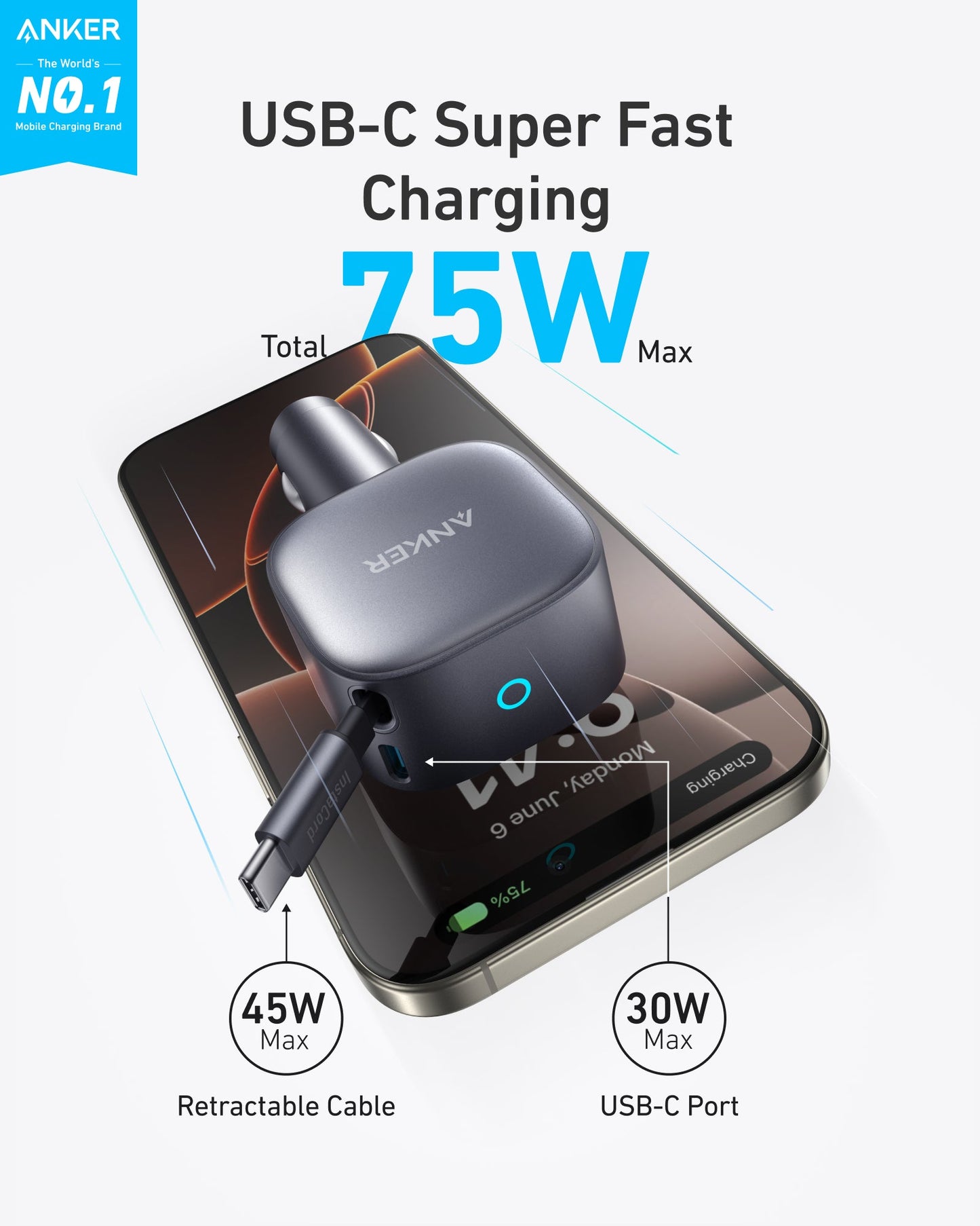 Anker Nano 75W Car Charger - Mann
