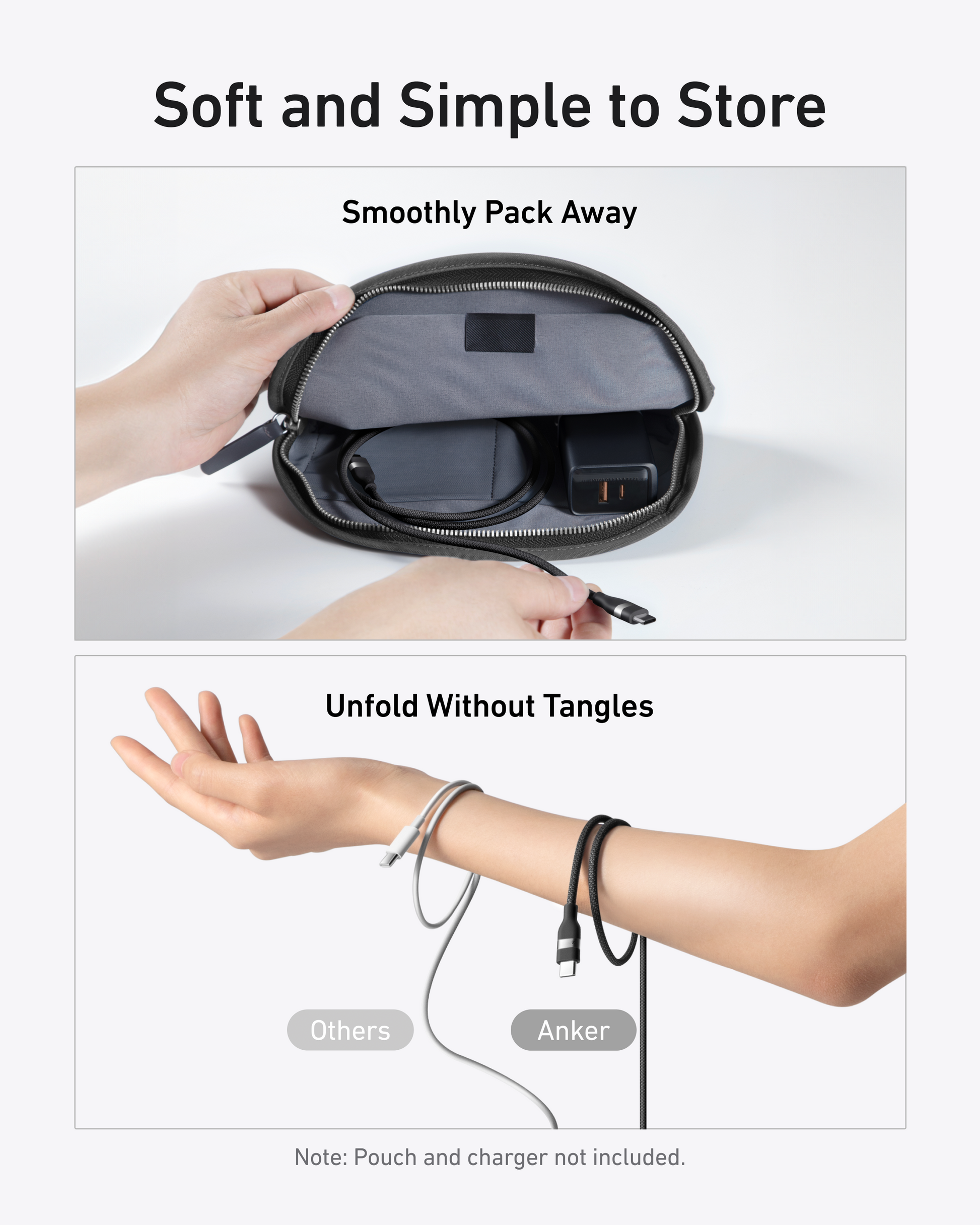 Anker USB-C to USB-C Cable (3 ft / 6 ft, 240W, Upcycled-Braided) - Mann