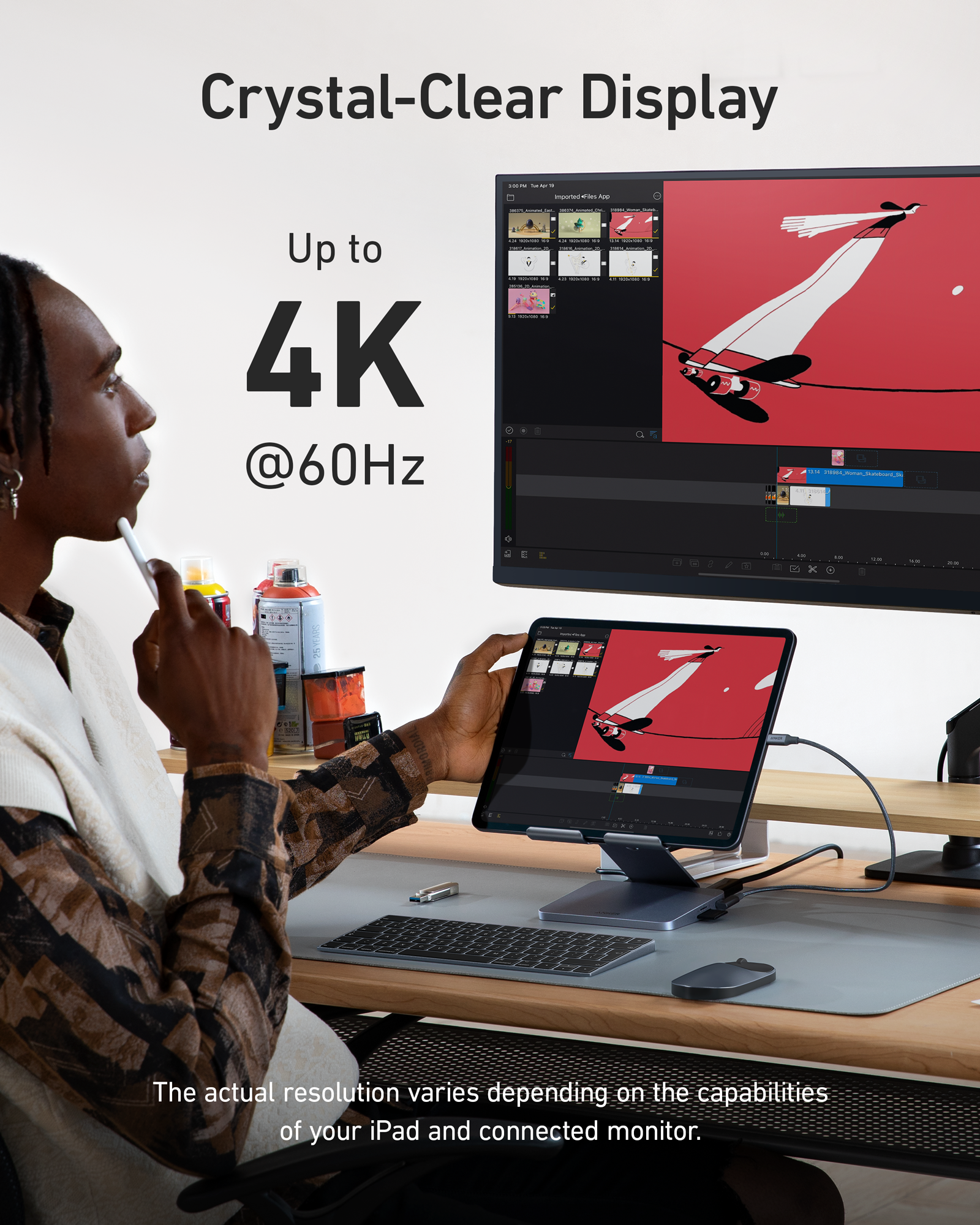 Anker 551 USB-C Hub (8-in-1, Tablet Stand) - Mann
