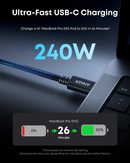 Anker Prime Thunderbolt 5 Cable (3.3 ft, 80Gbps, 240W) - Mann