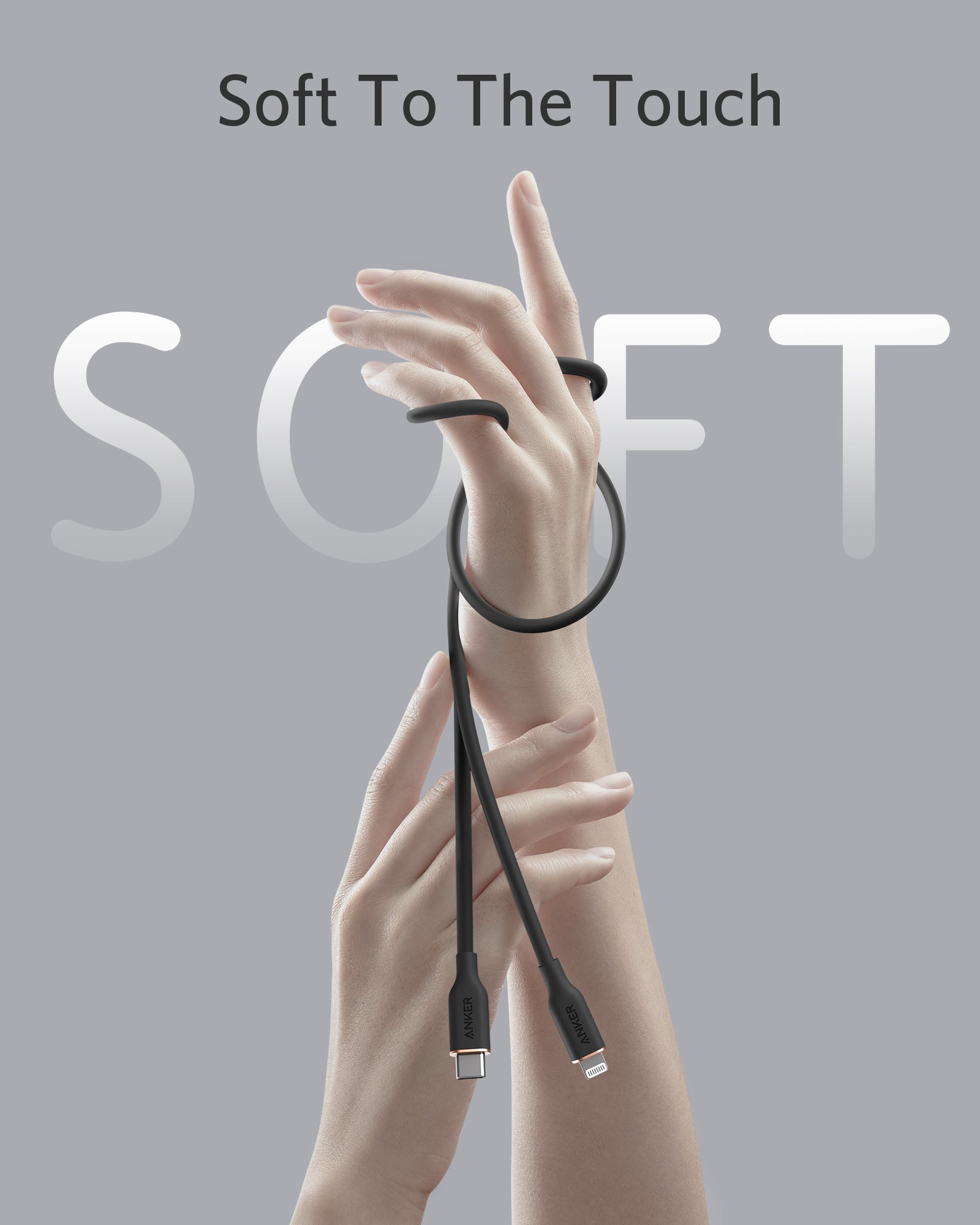 Anker 641 USB-C to Lightning Cable (Flow, 3 ft Silicone) - Mann