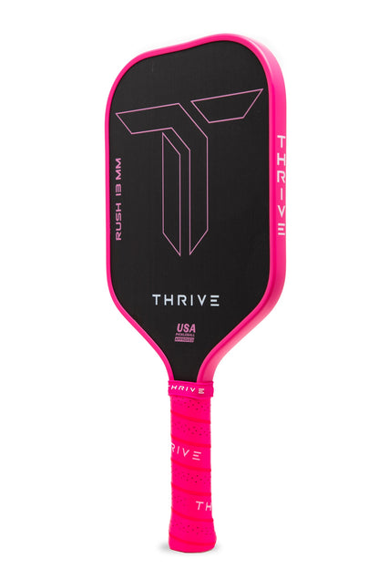 Thrive Pickleball RUSH 13 (PINK) Includes Custom Weight Card, Paddle Cover, Paddle Eraser, and Lead Weights. - Mann