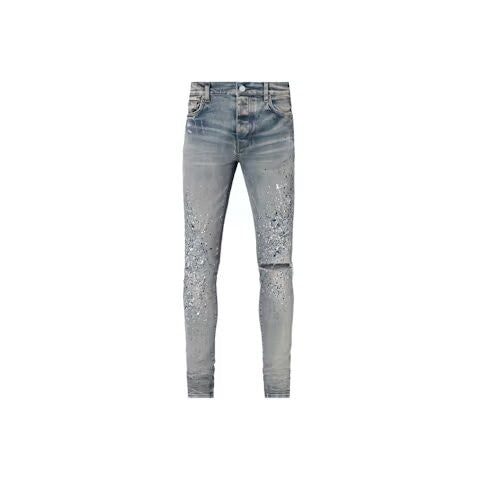 Size 34 AMIRI Crystal Paiter Jeans Clay Indigo