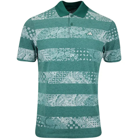 Size S Adidas Go-To Stripe Print Golf Polo