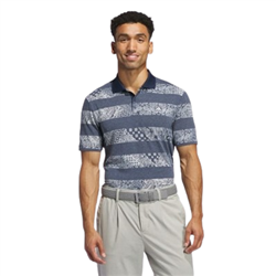 Size S Adidas Go-To Stripe Print Golf Polo