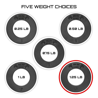 Micro Gainz Olympic Size Fractional Weight Plates Pair of 1.25LB Plates