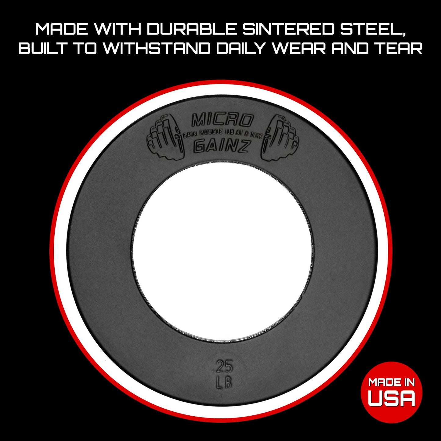 Micro Gainz Olympic Size Fractional Weight Plates Pair of .25LB Plates