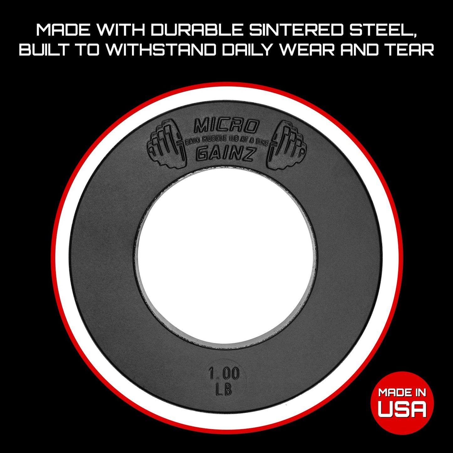 Micro Gainz Olympic Size Fractional Weight Plates Pair of 1LB Plates