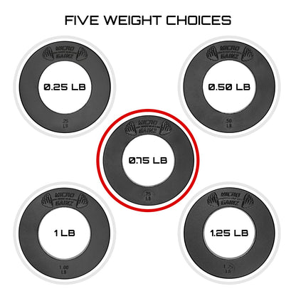 Micro Gainz Olympic Size Fractional Weight Plates Pair of .75LB Plates