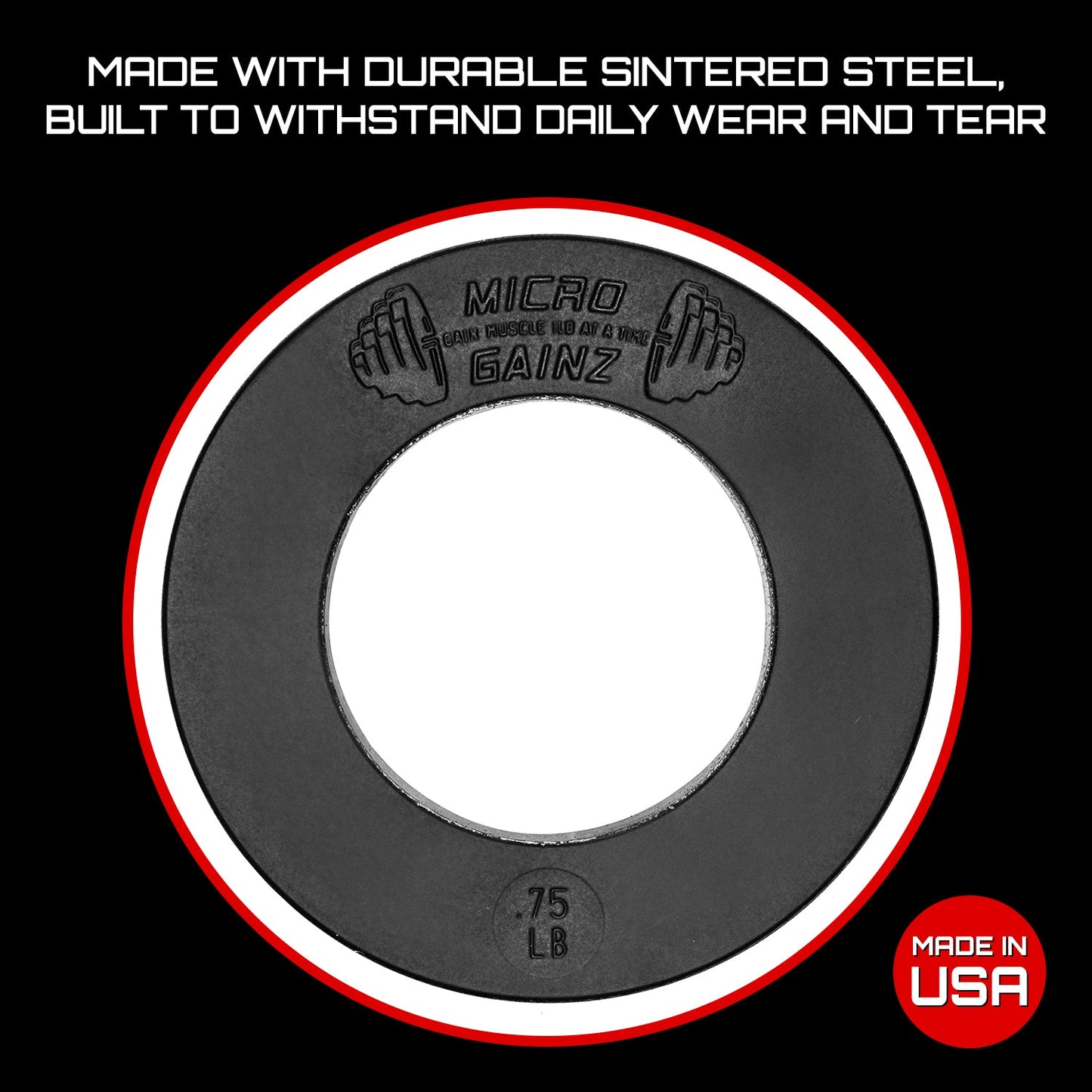 Micro Gainz Olympic Size Fractional Weight Plates Pair of .75LB Plates