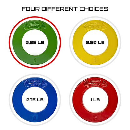 Micro Gainz Olympic Size Fractional Weight Plates Pair of Green .25LB Plates