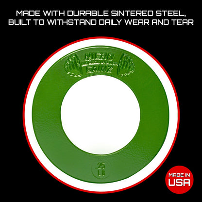 Micro Gainz Olympic Size Fractional Weight Plates Pair of Green .25LB Plates